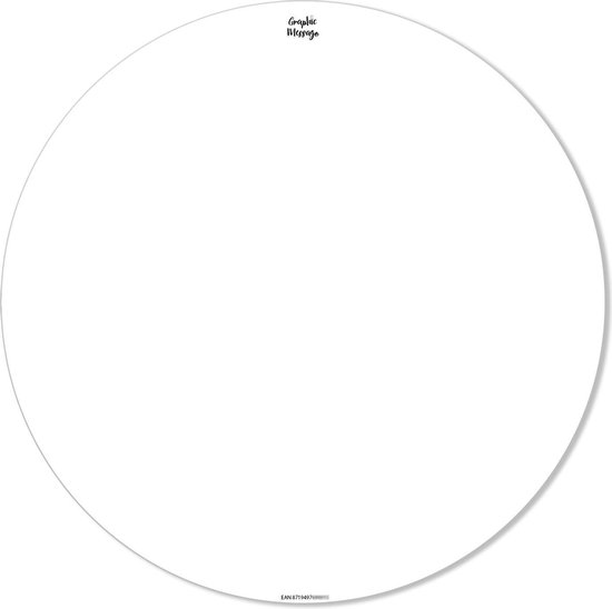 Graphic Message Print op Cirkel Hert - Zwart Wit - Muurcirkel - Wooncirkel - Rond