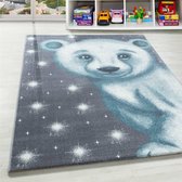 Kind Babykamer Tapijt Polar Bear Desing Tapijt Grijs Blauw Wit