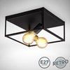 B.K.Licht - Zwarte Plafondlamp - decoratiev - industriële plafonniére - metaalen - E27 fitting - excl. lichtbronnen