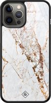 iPhone 12 Pro Max hoesje glass - Marmer goud | Apple iPhone 12 Pro Max  case | Hardcase backcover zwart