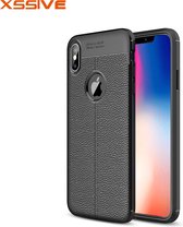 Xssive Leder look TPU Cover voor Apple iPhone XS Max - Zwart