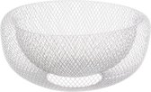 MaxxHome Fruitschaal - Mesh Wire mand - wit - 27cm