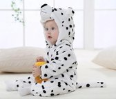 Budino Baby Romper Pyjama Onesie Luipaard Dier - Wit - maat 90