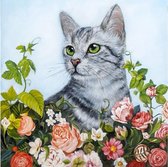 Diamond  Painting  Flower Cat 38*38