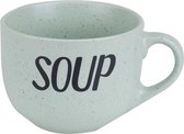 Cosy&Trendy 'SOUP' Soepkommen met oor - Ø 11,5 x H 8,5 cm - 510 ml - Mint Groen - Set-4