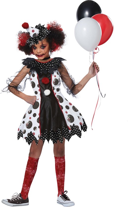 CALIFORNIA COSTUMES - Angstaanjagende clown kostuum voor meisjes - 155 (12-14 jaar)