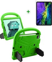 iPad Air 2020 hoes met screenprotector - 10.9 inch - Schokbestendige case met handvat - iPad hoes Kinderen - Groen