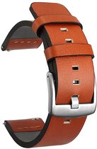 Horlogeband van Leer voor Cookoo Watch 1 / Watch 2 | 22 mm | Horloge Band - Horlogebandjes | Cognac met Zilveren Gesp
