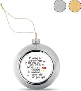 bijStip Kerstbal Oeteldonk Lieven Heer Kerstversiering - Zilver - Kunststof 2 stuks