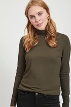 Vila T-shirt Visolitta Rib Rollneck L/s Top/su - 14061536 Forest Night Dames Maat - M