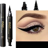 2 stuks !! Eyeliner Elaine met wing stempel - 2 in 1 eyeliner - wing eyeliner - eyeliner tool - kleur zwart