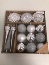 Noname Kerst hangdeco set 15 stuks zilver