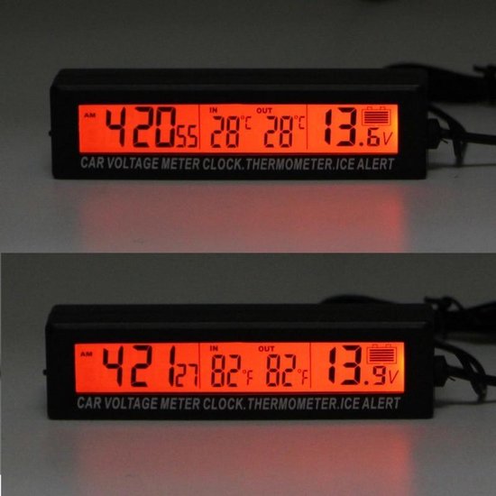 Horloge de température de voiture pour voiture Auto Led Moniteur
