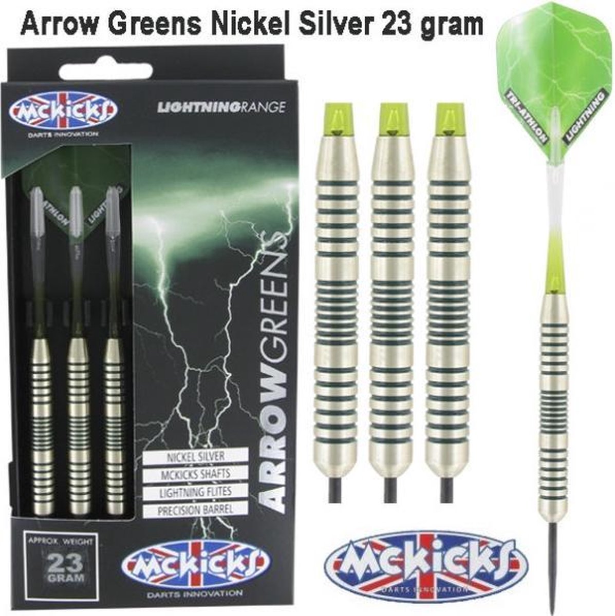 McKicks Arrow Greens Silver 23 gram - Dartpijlen