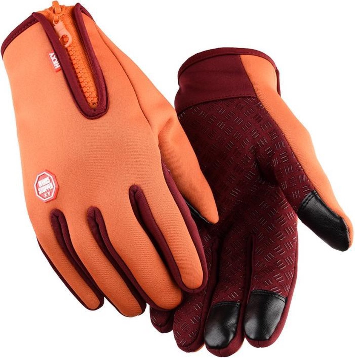 Waterdichte Touchscreen Handschoenen - Oranje XL - dit is de betere/dikkere kwaliteit