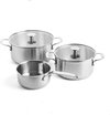 KitchenAid Stainless Steel kookpannenset met glazen deksels 3-delig - RVS - inductie