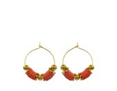 TABOO oorringen PATTY GOLD/CORAL