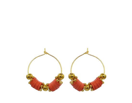 TABOO oorringen PATTY GOLD/CORAL