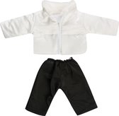 Poppenkleding 43CM Witte jas en zwarte broek voor pop - kleding geschikt voor o.a. baby born