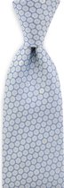 We Love Ties - Stropdas Chain Circles - geweven zuiver zijde - lichtbauw / kobaltblauw / wit