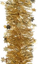 6x Kerstslingers sterren goud 270 cm - Guirlande folie lametta - Gouden kerstboom versieringen