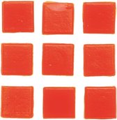 150x stuks vierkante mozaiek steentjes oranje 2 x 2 cm - Hobby materialen