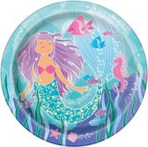 16x Zeemeermin/mermaid/oceaan themafeest bordjes 23 cm - Kinder feestartikelen/versiering voor op tafel