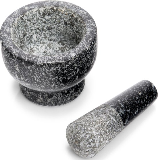 Antraciet grijze vijzel met stamper van graniet 9 cm - Zeller -... | bol.com