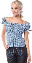 Partyxclusive Top Liesl Dames Polyester Blauw/wit Maat M