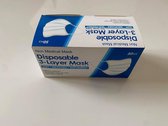 Prisma Mask HQ - Oorelastiek - 100 stuks 2x50 pak - Hoge Kwaliteit - Keurmerk - 3 Lagen - Tegen Hoesten en niesen - Mondkapje - Wegwerp masker - Met Neusklip - Geen irritatie - Non Medical - 