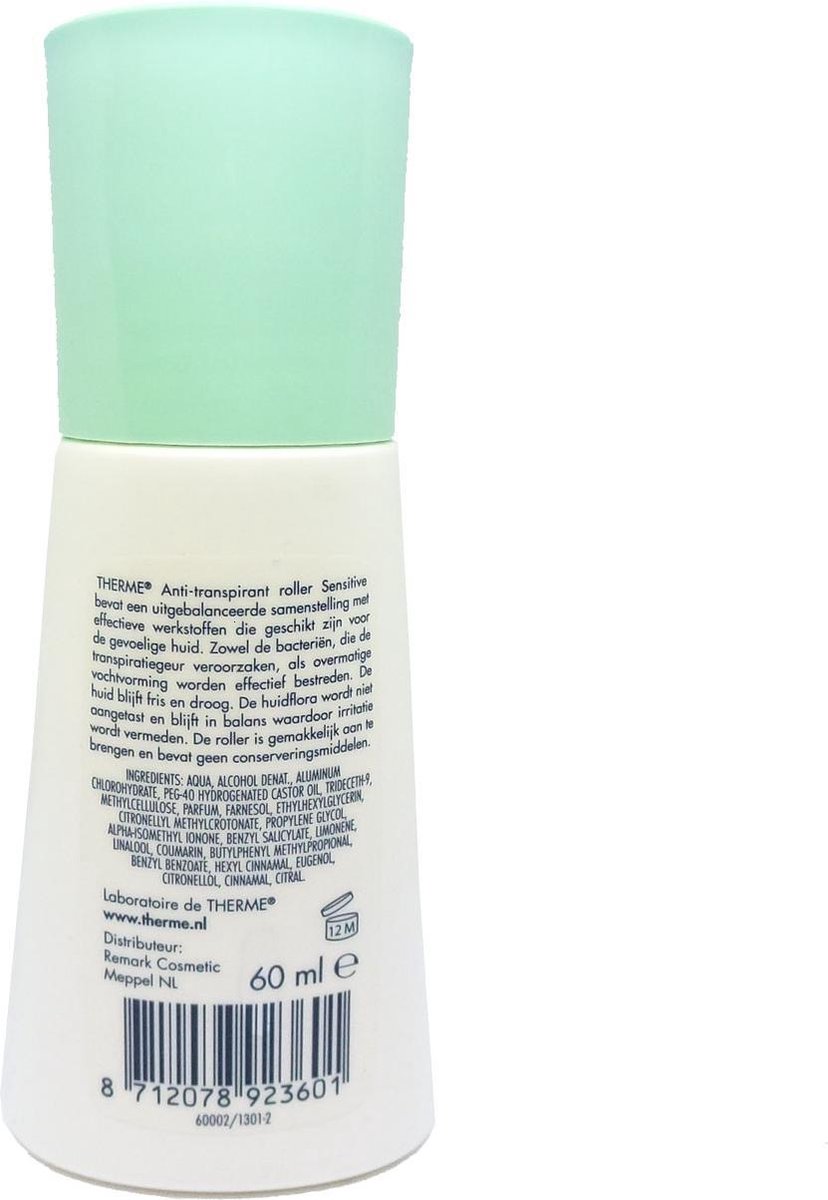 Therme Skincare Anti Transpirant 24h Dry + Sensitive Deodorant roller 60ml