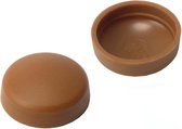 10 stuks - Afdekkapjes voor schroeven - 13mm - Teak Bruin