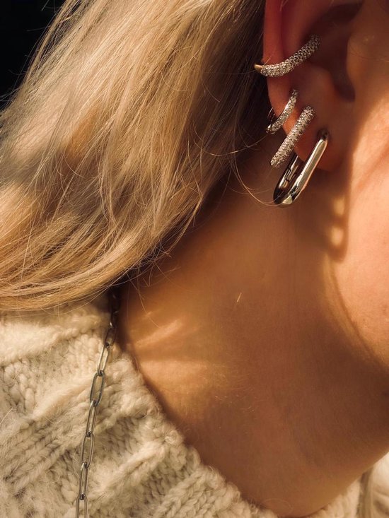 Zeeziekte eindpunt schuifelen Jobo By JET – Diamond ear cuff - Piercing – Oorbellen - Zilver met  diamanten - Per... | bol.com