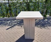 Sta tafel van White Wash steigerhout 76x76cm