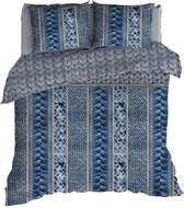 Romanette Sherpa - Flanel - Dekbedovertrek - Lits-jumeaux - 240x200/220 cm - Denim