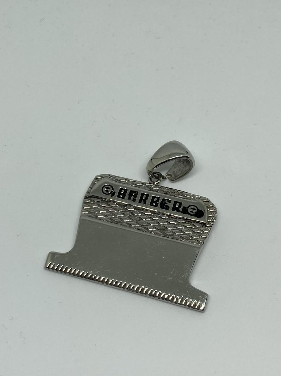 RH Jewelry® Herenhanger “Barbershop Scheermes” – 316L Chirurgisch Staal – Hypoallergeen – Inclusief Luxe Geschenkdoos