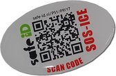 Safe-id Sos Biketag Qr-code 4,5 Cm Vinyl Zilver 2-delig