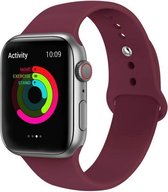 Siliconen polsband Voor Apple Watch Series 1, 2, 3, 4, 5 | 38/40 MM | Armband voor iWatch | Wijn Rood | Maat: M/L