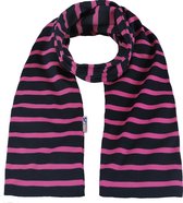 Bretonse streep sjaal Donkerblauw met fuchsia strepen 20x160cm Royale uitvoering
