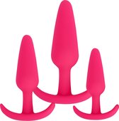 Banoch | Buttplug set siliconen ergo  - roze - 3 delig