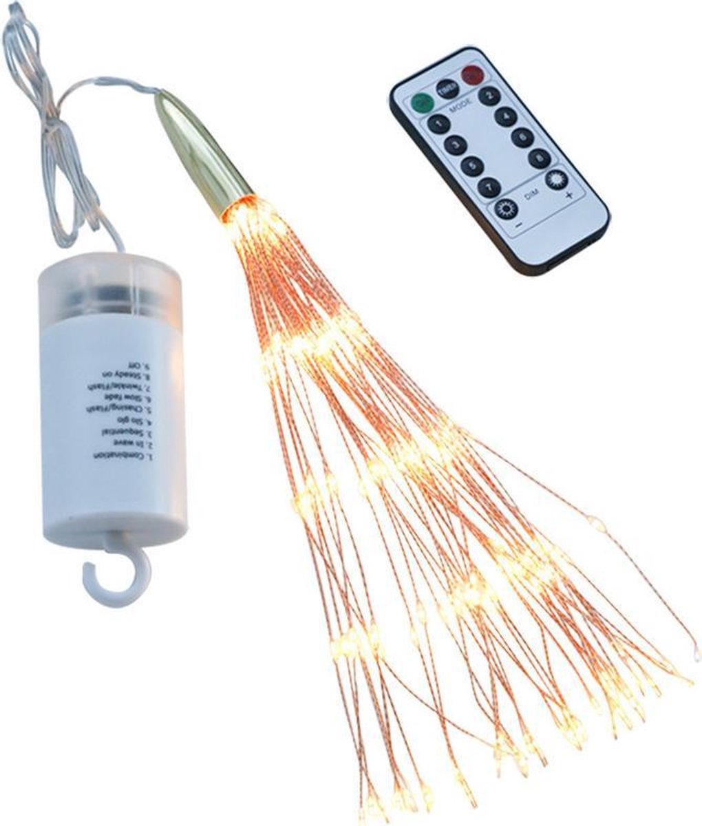 Joycome Vuurwerklampen op zonne-energie, 4 x 120 leds, zonne-kerstversiering, vuurvliegjes, 8 modi, met afstandsbediening, waterdichte starburst-verlichting voor Kerstmis, pad, terras, warm wit Joycome Vuurwerklampen op zonne-energie, 4 x 120 leds, zonne-kerstversiering, vuurvliegjes, 8 modi, met afstandsbediening, waterdichte starburst-verlichting voor Kerstmis, pad, terras, warm wit