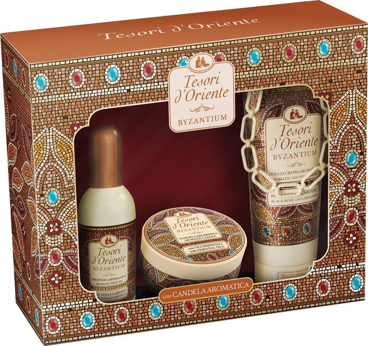 Coffret cadeau Tesori d'Oriente 3 pièces avec bougie parfumée Byzance  Limited Edition | bol.com