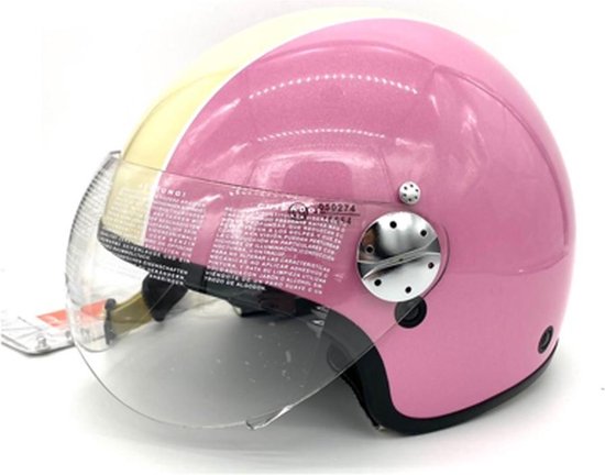 Afleiding Vertellen klep scooter helm | motor helm | yahama | italiaanse helm | roze | bol.com