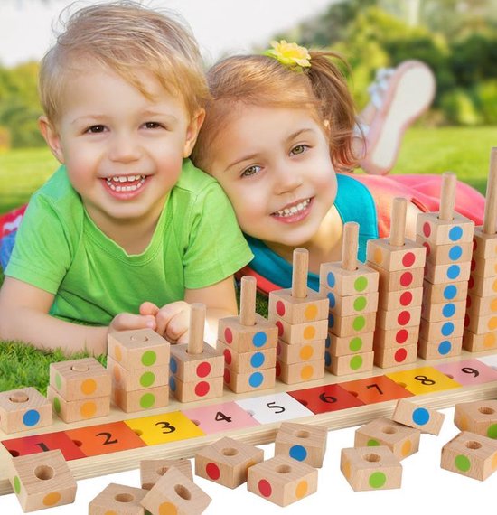 Outil de calcul Montessori - Outil de calcul en bois Massief abaque | Jeux  | bol.com