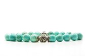 Beaddhism - Armband - Turquoise - Zilver - Lucky Dragon - 8 mm - 17 cm