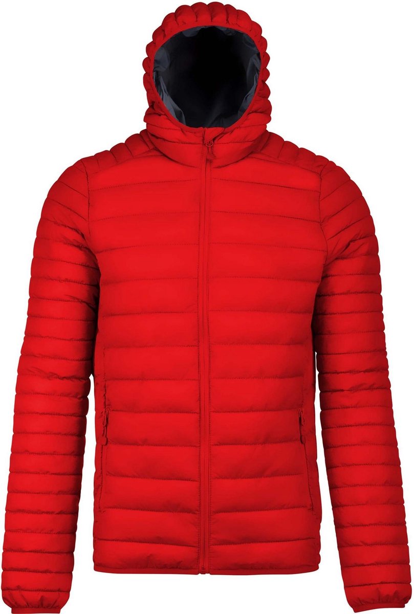 Kariban Heren Lichtgewicht Hooded Down Jacket Rood