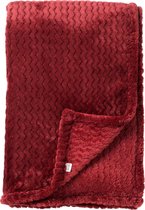 Dutch Decor - MARA - Plaid 150x200 cm - superzachte deken met zigzagpatroon - Merlot - rood bordeaux
