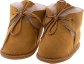 Babyslofjes schapenwol en Eco-leer Joep - maat 21 - Kraamcadeau - Babyschoenen leer en wol - Newborn sloffen -Sheepy.cc