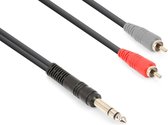 Câble audio Vonyx jack 6,3 mm stéréo / 2x RCA pour usage universel - 1,5 mètre