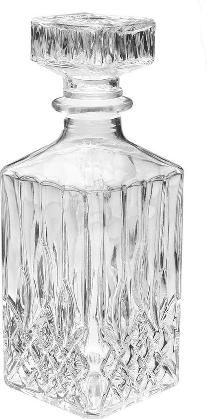 Whiskey karaf 800ml - Diamant glazen fles - Voor whiskey, wijn en andere  likeuren | bol.com